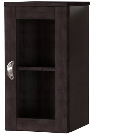 Toscana-Armoire murale avec 1 porte vitrée en pin brun