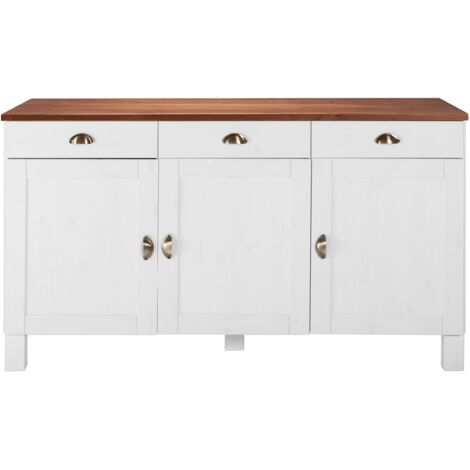 Toscana-Cabinet 3 doors 3 drawers in white honig