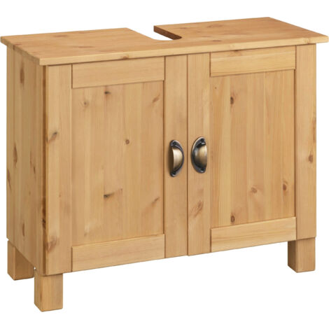 Toscana-Meuble Washbecker 2 portes 70 cm en cire teintée