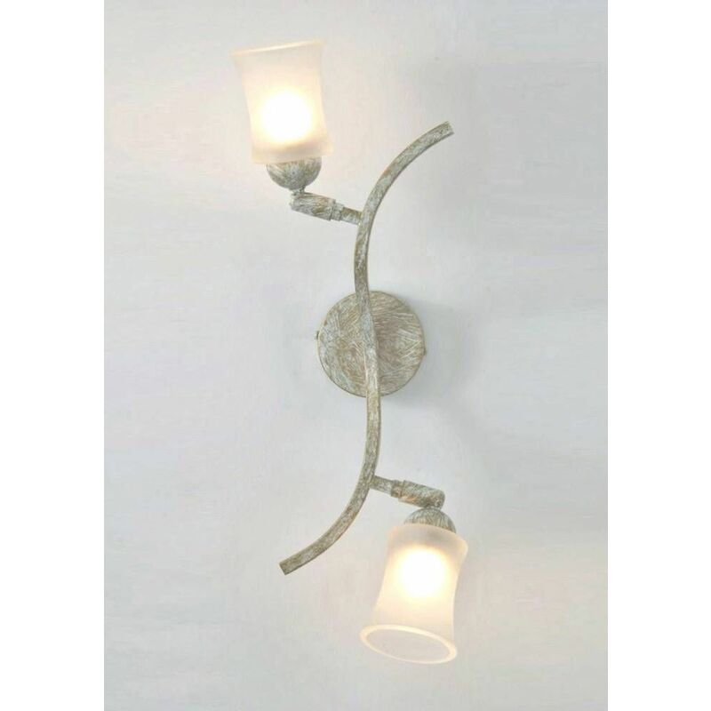 09diyas - Toscano Wall Lamp 2 Lights white / gold / frosted glass