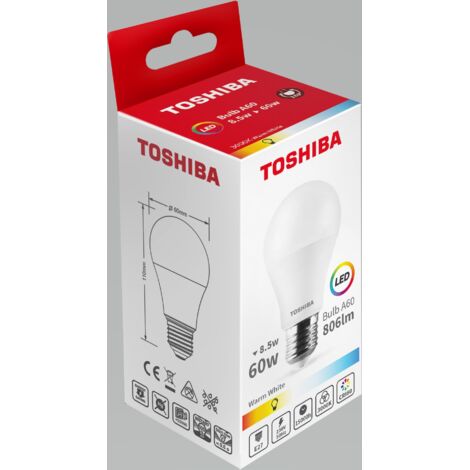 Toshiba 00168800 lámpara LED Blanco 3000 K 8,5 W E27 F