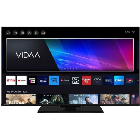 Toshiba 55QV3463DG Smart TV QLED 4K UHD de 55", sin Marcos, con HDR10, Dolby Audio, Compatible con Asistente de Voz Alexa, Bluetooth