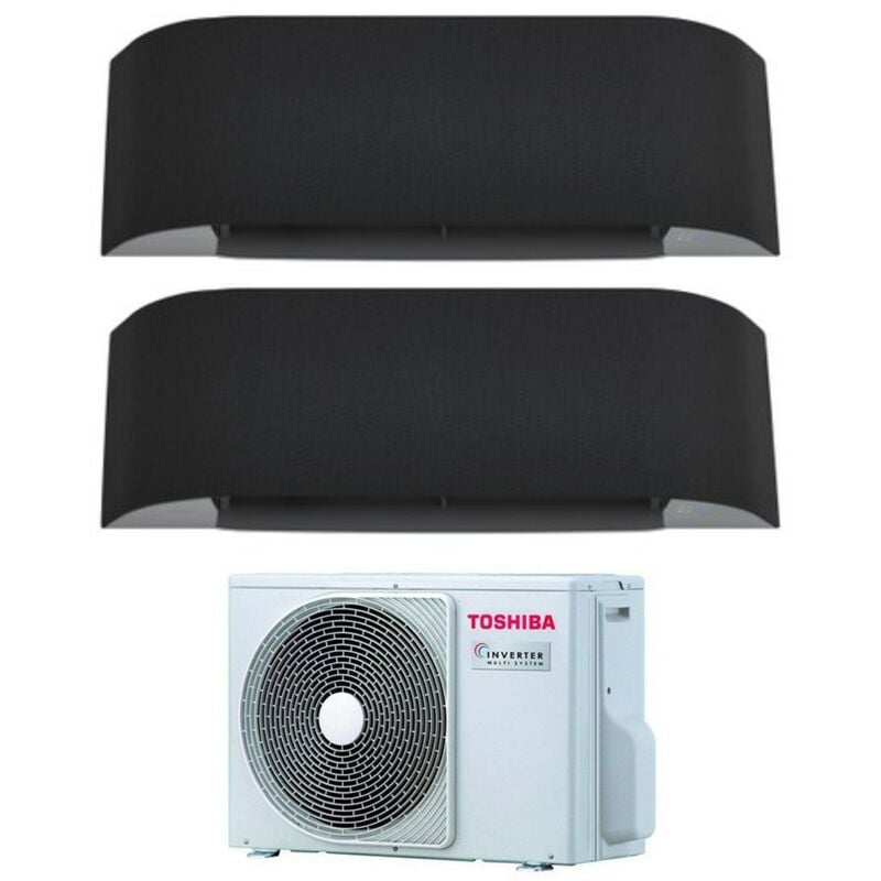 Toshiba - Climatiseur rèversible Dual Split haori 10+13 (9+12) avec RAS-2M18U2AVG-E R-32 Wi-Fi Intégré 10000+13000 (9000+12000) Couleur Gris Foncé