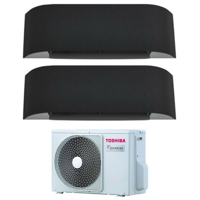 Toshiba - Climatiseur rèversible Dual Split haori série 10+10 (9+9) avec RAS-2M18U2AVG R-32 Wi-Fi Intégré Couleur Gris Foncé 10000+10000 (9000+9000)