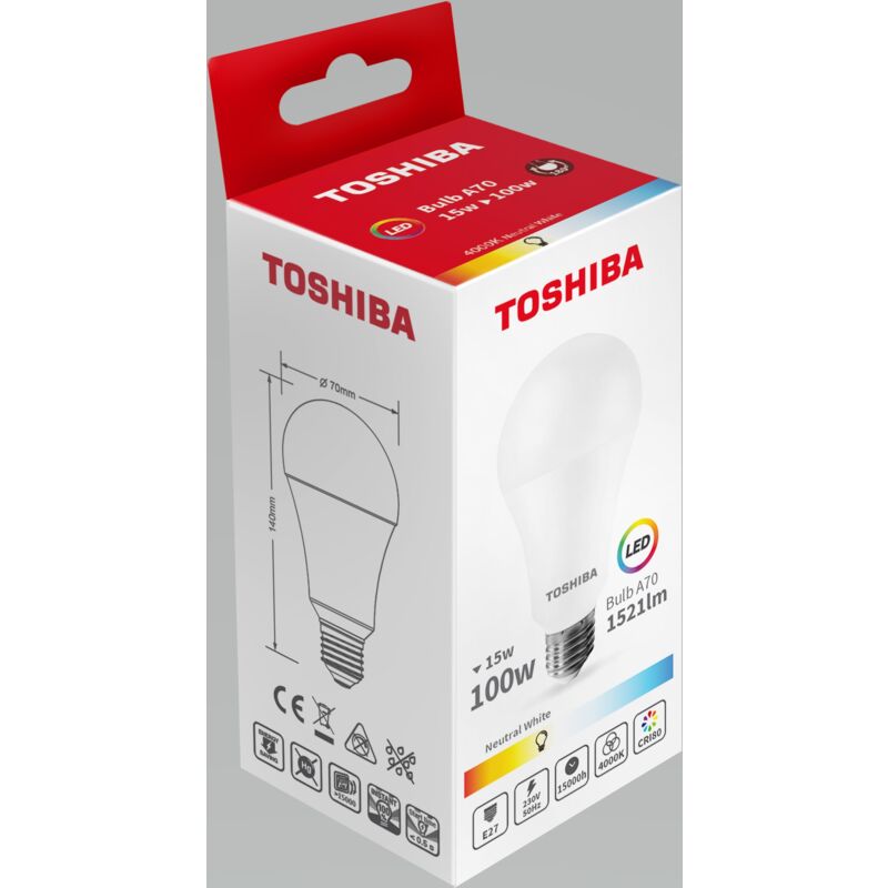 Image of Toshiba Lampadina LED a70 e27 15w 4000k