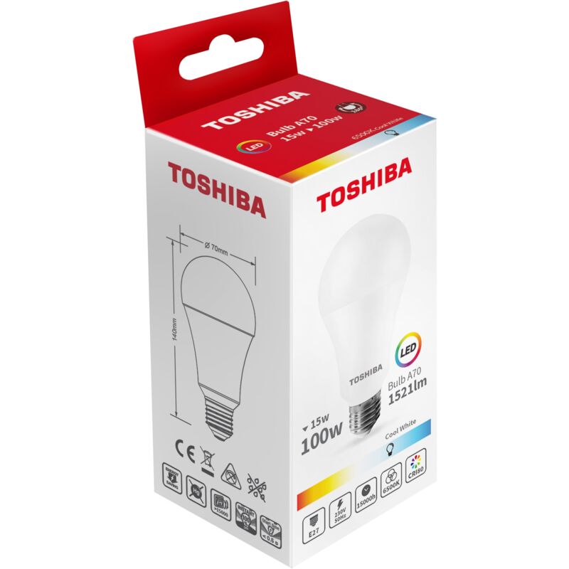 Image of Toshiba - Lampadina led a70 e27 15w 6500k