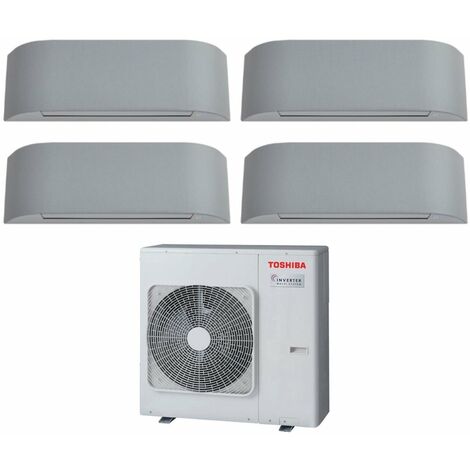 Toshiba Quadri Split rèversible Climatiseur HAORI 13+13+13 (12+12+12+12) RAS-4M27U2AVG-E R-32 Wi-Fi Integrated 13000+13000+13000 (12000+12000+12000) Gris clair