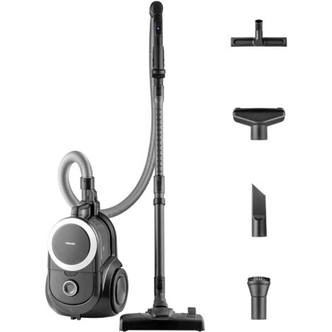 TOSHIBA Traino Senza Sacco VC-BL070C, Aspirapolvere a Barra telescopica Regolabile con Filtro HEPA, Nero, 1.8L, 700 W, 1.8 Litri, 78 decibeles