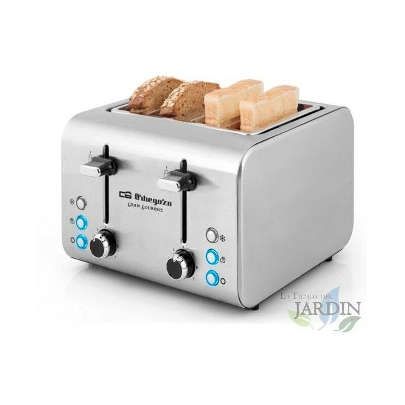 

Tostador para 4 rebanadas de pan Orbegozo. Carcasa de acero inoxidable. 7 niveles de potencia. Potencia 1400-1600W.