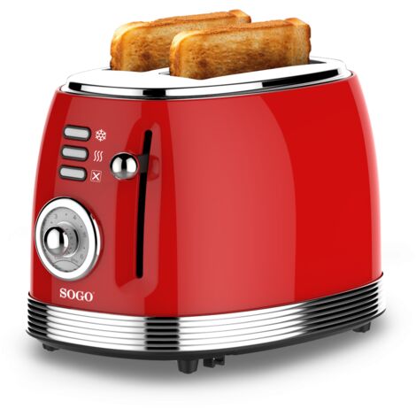 TOSTADOR RETRO SOGO TOS-SS-5460 PAN MOLDE 2 RAN 850W ROJO