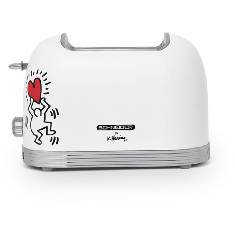 Tostadora SCHNEIDER SCTO2KTECW 815W Col. Keith Haring Blanco Mate