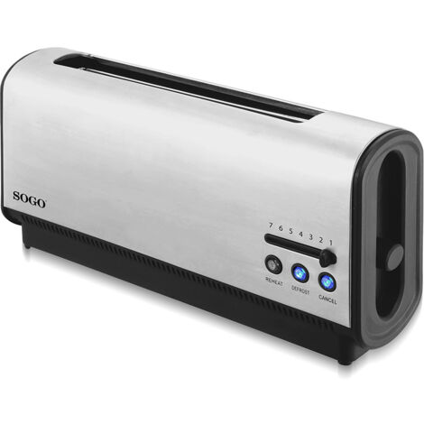Tostadora Deluxe De 2 Rebanadas 900W, Acero Inoxidable - Led, Apagado Automático