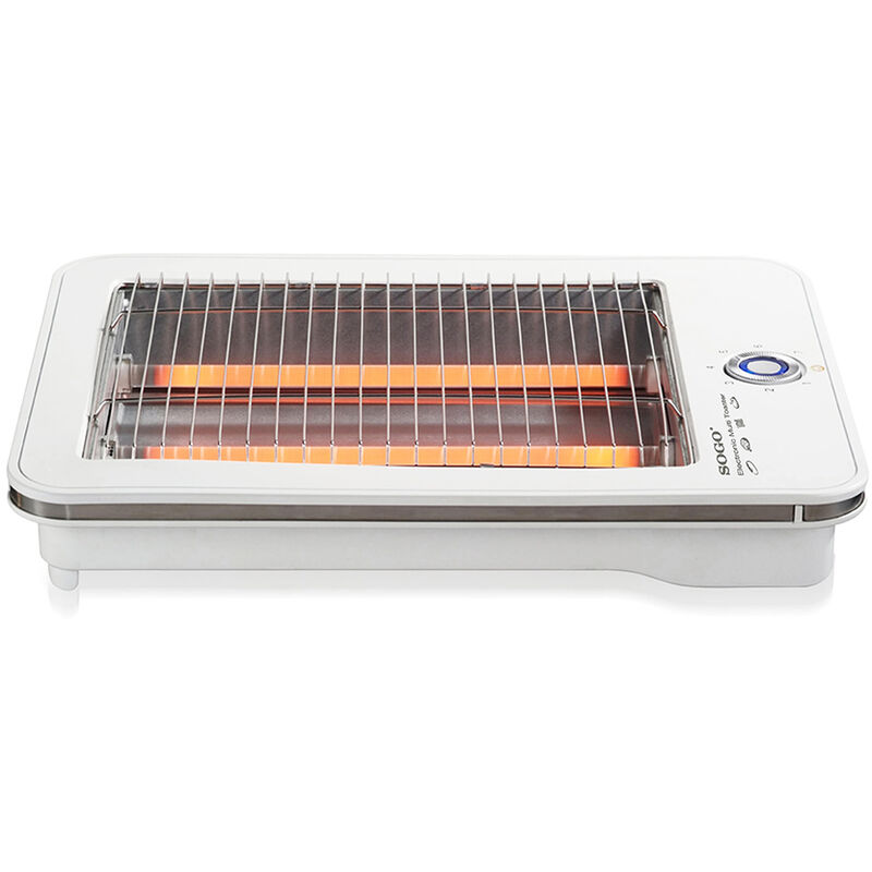 Tostadora plana blanca - 4 rebanadas - 700w - Blanco