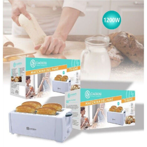 Tostapane Classic Tosta Fette Pane Multifunzione 1200w Vassoio Briciole Tx-8248