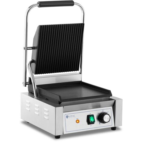 Tostapane elettrico professionale plancha elettrica rigata + liscia 1.800 watt acciaio inox 140004011