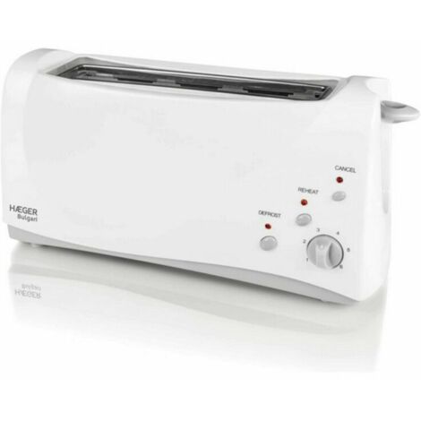Tostapane haeger bulgari 1000w - 1 fessura extra lunga - 6 posizioni di tostatura - funzione di riscaldo/scongelamento - posizione extra boost