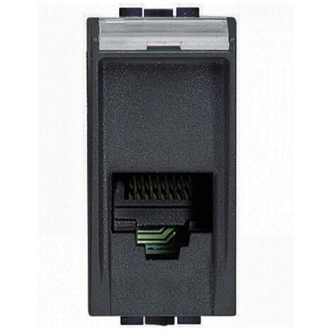 TOT Elettric T1 828 Presa Telefonica RJ11 Compatibile Bticino Living Nera