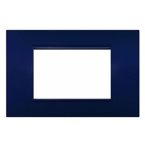 TOT Elettric T2 Placca 504 4 Moduli Blu Compatibile Vimar Plana M6004-10
