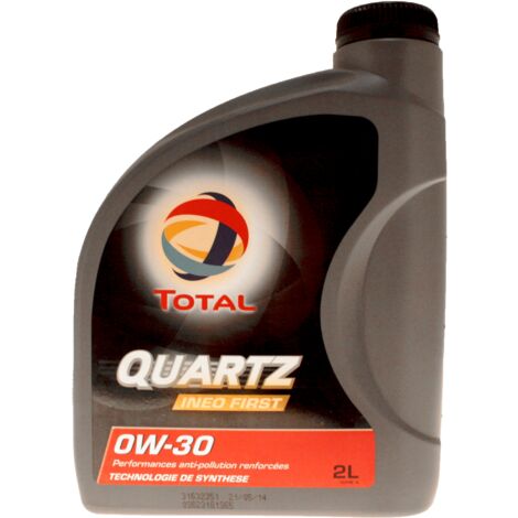 TOTAL - Bidon 2 litres huile Quartz INEO First 0W30 spéciale PSA - 213831 - Ce produit de marque Total est neuf.