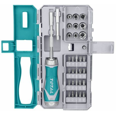 TOTAL - Cacciavite a cricchetto - 29 punte incluse