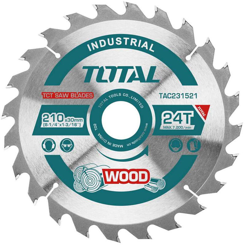 Image of Total - disco lama sega circolare troncatrice taglio legno 24T 210mm