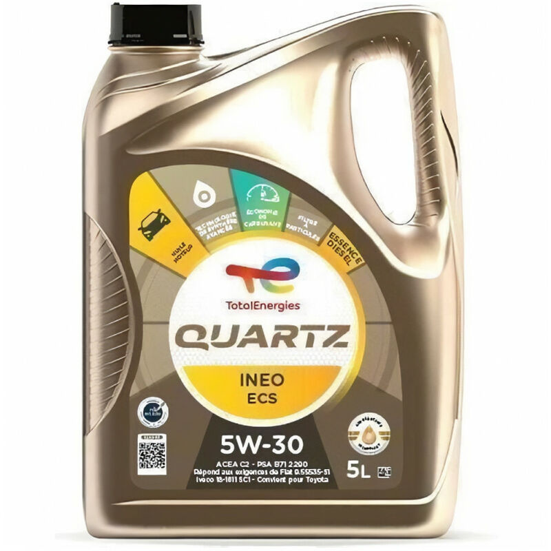 Huile essence + diesel moteur 5L quartz ineo ecs 5W30 - Total