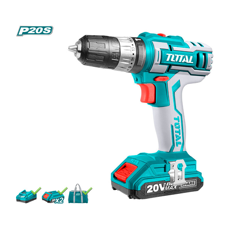 

Taladro 20V 45NM 2,0Ah + 2 Baterías TIDLI20025 - Total Tools