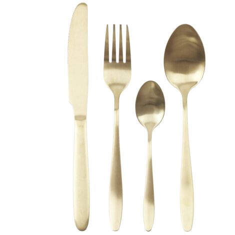 Totally Addict KA2862 Set di Posate, Stainless Steel, Dorato