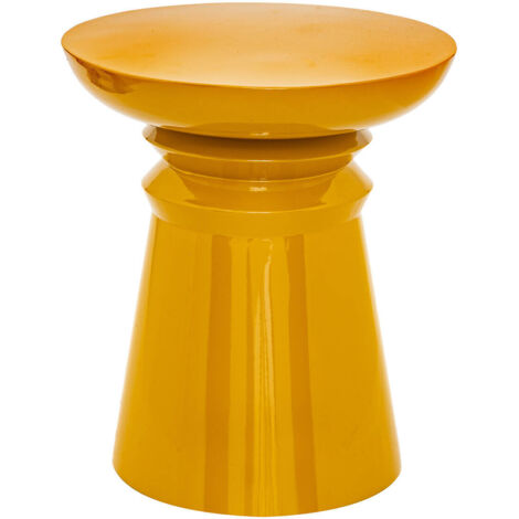 Totem-Beistelltisch Jaya Metall senfgelb D38cm - Atmosphera créateur d'intérieur