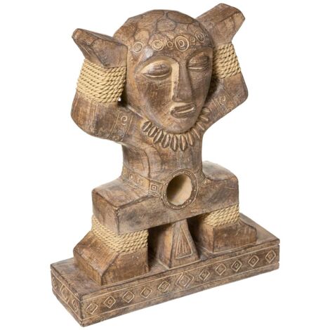 Atmosphera - Objet décoratif Statuette Totem en Résine  H 24.5 cm