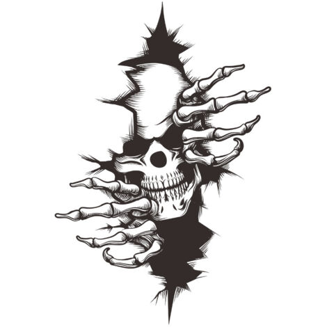 Totenkopf-Horror-Aufkleber, 22 x 32 cm, Autoaufkleber