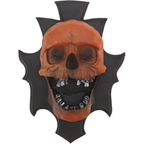 Totenkopf-Nachtlicht, Skelett-Wanddekoration aus Kunstharz für Halloween-Partys