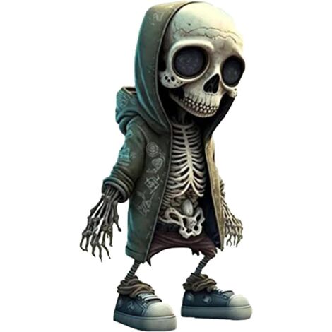 Totenkopffigur aus Kunstharz – Halloween-Sammlerstück, gotische Dekoration