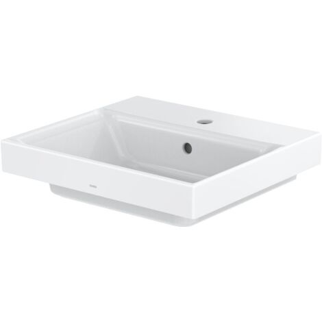 TOTO CS Waschtisch eckig, Breite 500mm, Wandmontage, mit Hahnloch und Überlauf, Keramik Cefiontect, Weiß