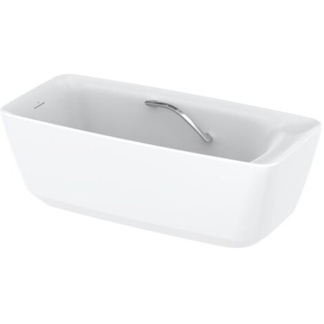 TOTO Floating Badewanne eckig, 1700mm, freistehend mit Wannengriff, Galalato, Recline Comfort, Mattweiß