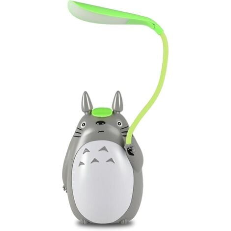 SERBIA Totoro-Schreibtischlampe mit USB-Ladefunktion, kreatives Nachtlicht mit Doppelfunktion (weißer Chinchillabauch)
