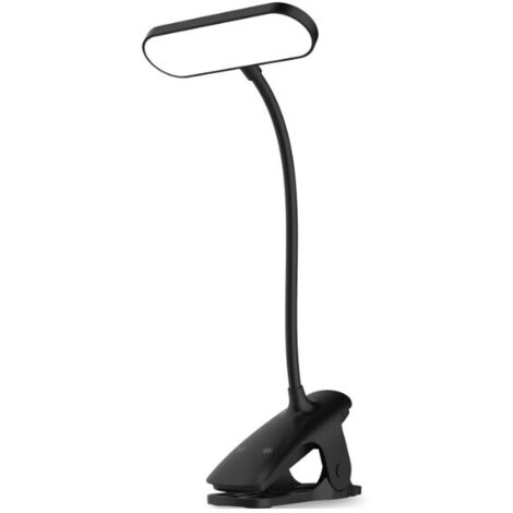 Touch Bedside Lamp 5 Colors & 5 Adjustable Intensities LED Lamp 350° Flexible Neck, Reading Lamp Reading Light for Bed Wireless LED Desk Lamp, Black [Energy Class A+++]