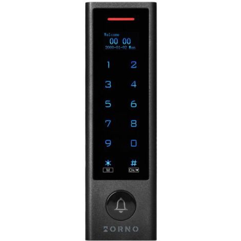 Touch-Code-Schloss mit Proximity-Karten- und Schlüsselanhänger-Lesegerät, OLED-Bildschirm, WLAN, IP68, 1 Relais 3A