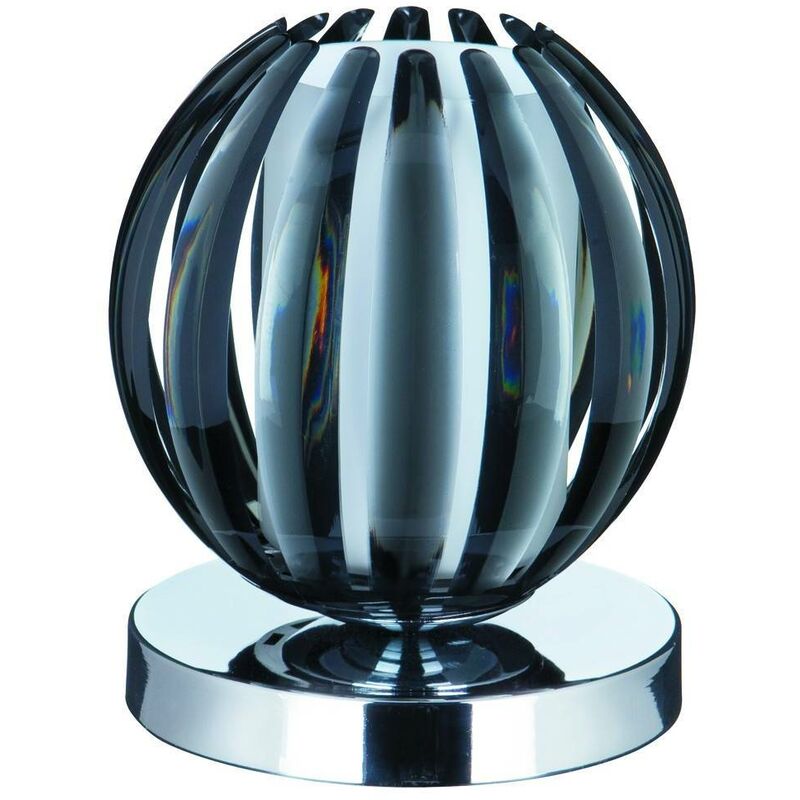 Searchlight Claw - 1 Light Table Touch Lamp Chrome, Smoked Acrylic with Frosted Glass, G9