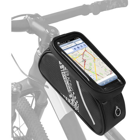 GLOGLOW Bike Handlebar Bag Black Multi-Function Quick Release Bicycle Cycling Front Frame Tube Handlebar Bag Pouch