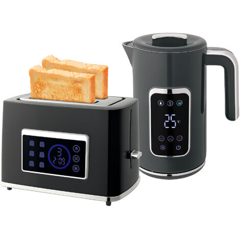 Touch Screen Kettle and Toaster Set - Grey