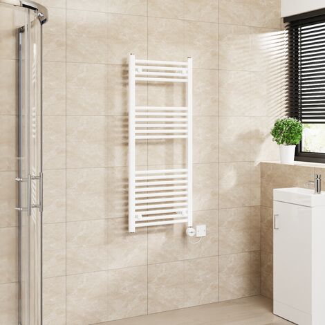 Touch Screen Thermostatic Straight Towel Rail White 1200x500mm