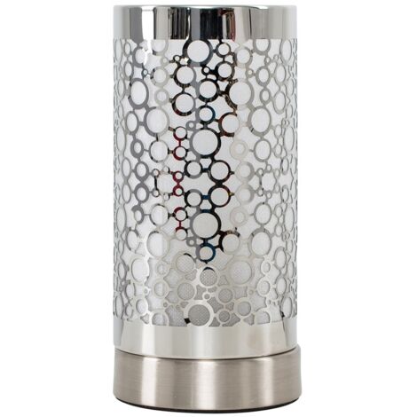 main image of "Touch Table Lamp Bedside Lighting Brushed Chrome Base Light - No Bulb"
