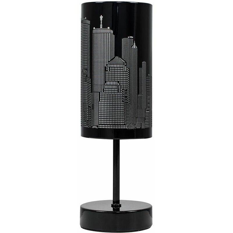 Touch Table Lamp New York Skyline Cut Out Black - No Bulb