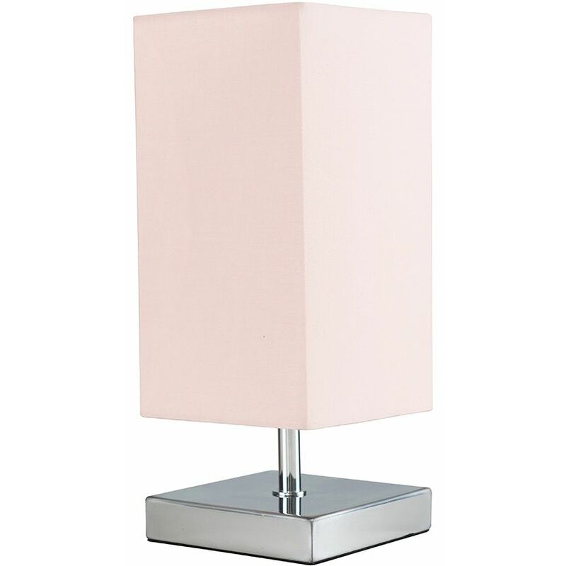 Square Chrome Touch Table Lamps - Pink - No Bulb