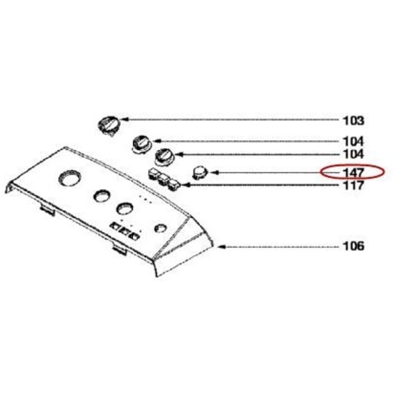Touche depart pour lave linge Vedette 52X2555