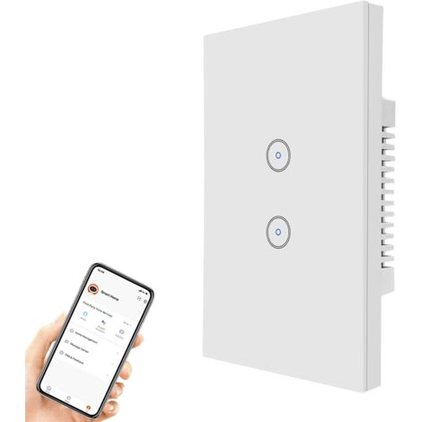 TOUCHSCREEN-LICHTSCHALTER GLAS WEISSGLAS DOPPELT WIFI
