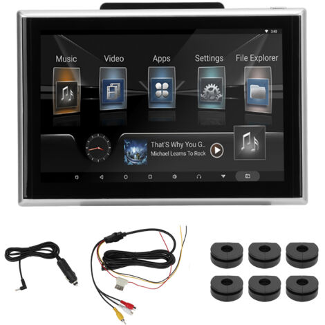 Touchscreen-Videoplayer für Autokopfstützen, 1920x1200 HD-Bildschirm, Bluetooth, Android 9.0, 2 GB RAM, 32 GB ROM