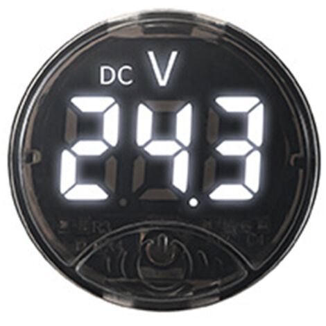 Touchscreen-Voltmeter 7–120 V DC / 0–120 V DC mit Unterspannungsalarm und Verpolungsschutz. Individuell anpassbares digitales Farbdisplay.