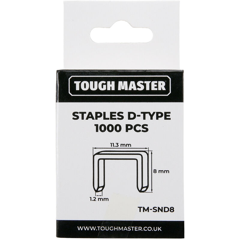 D-Type Staples 1000Pcs Replacement Staples for Heavy Duty Staple Gun Galvanised Steel - 8 Millimeters - Tough Master